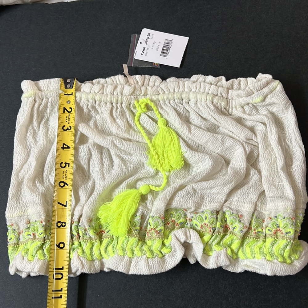 FREE PEOPLE Ivory Strapless Crop Top size M - Picture 4 of 15